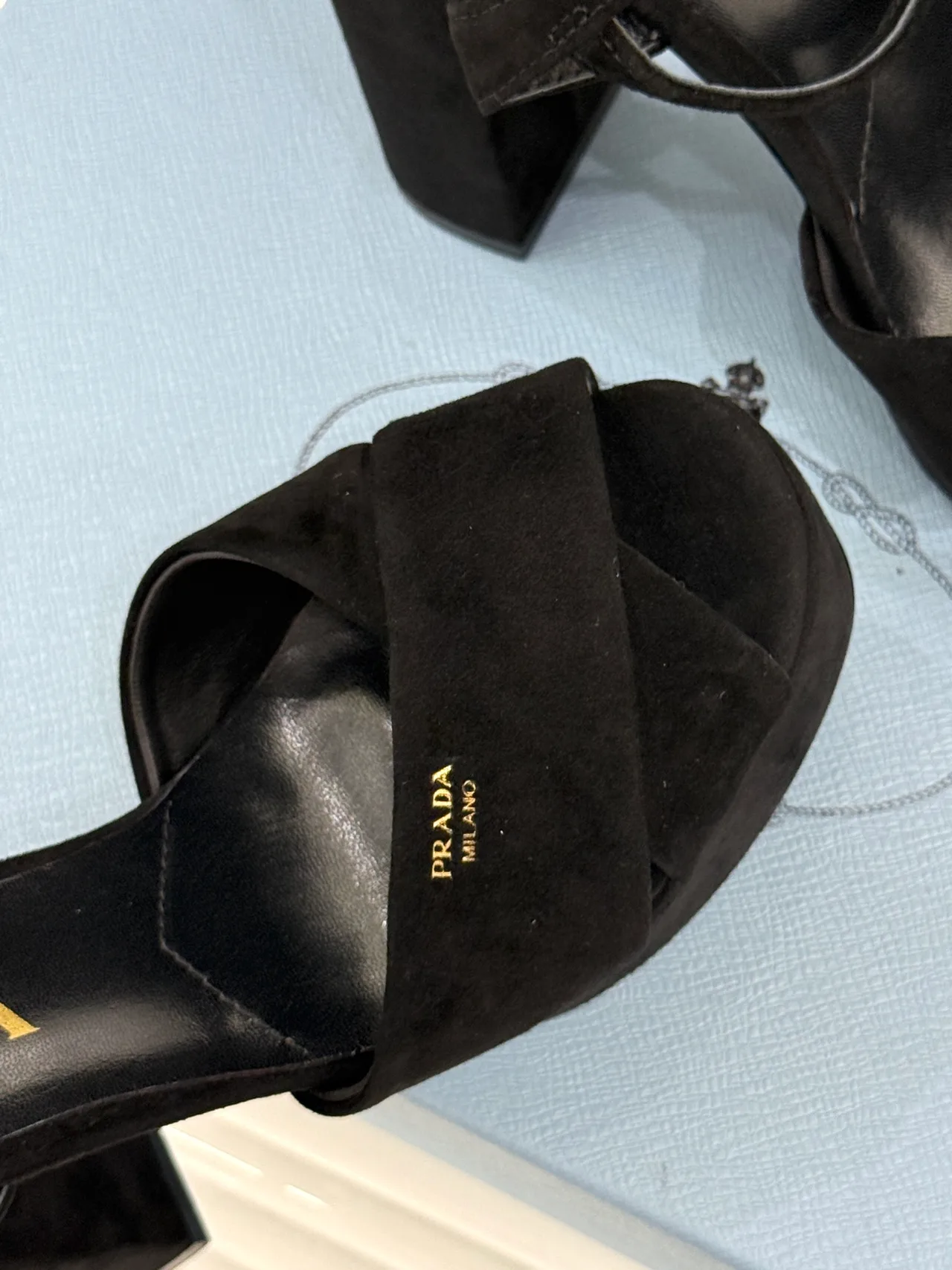Prada Denim Sandals in Black · view 7