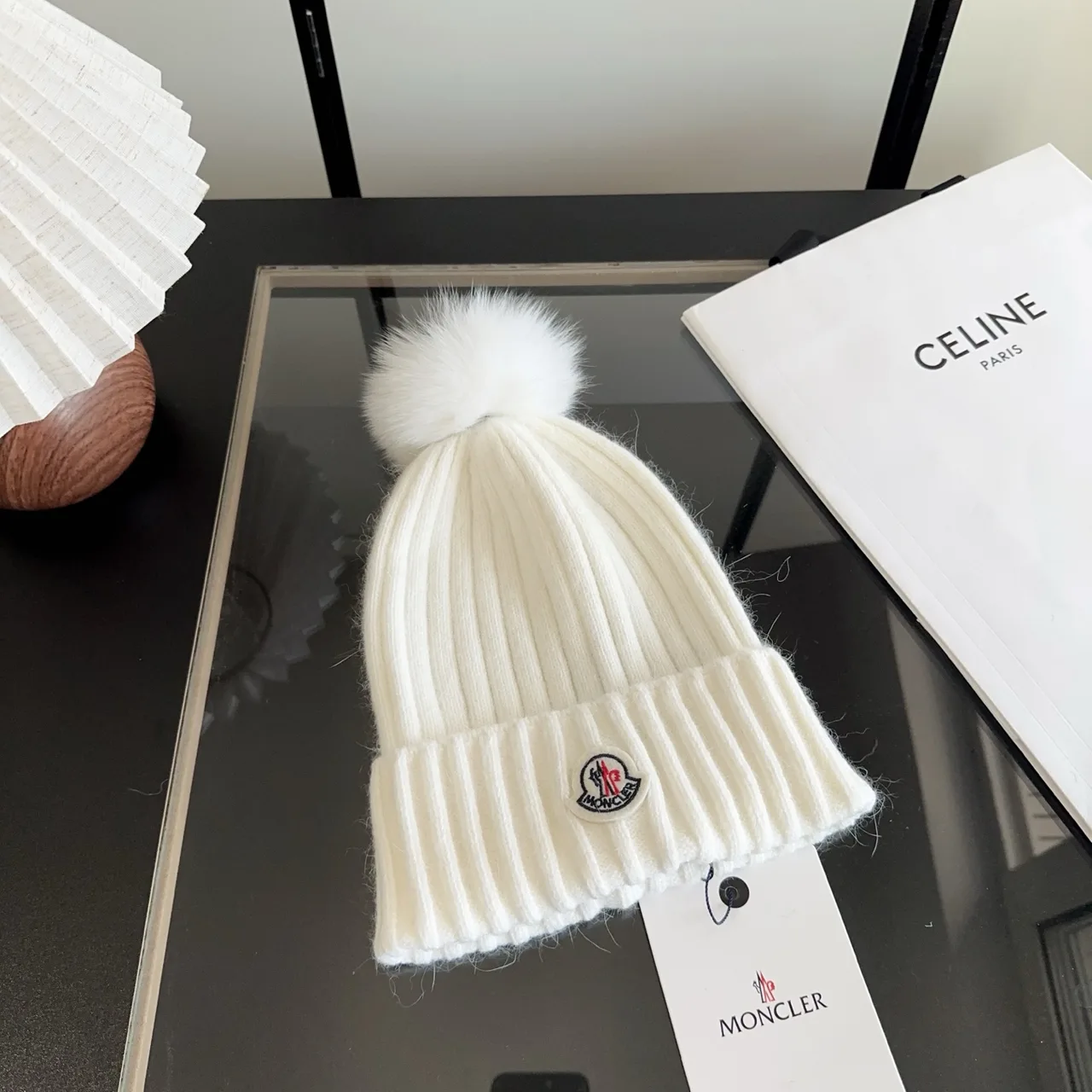 Moncler Beanie in White · view 1
