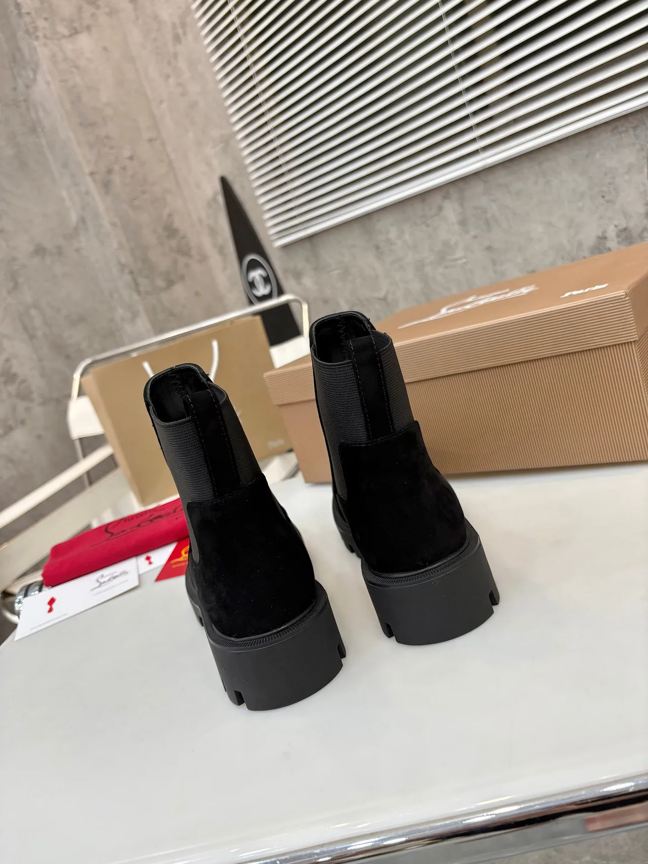 Christian Louboutin Chelsea Boots in Black & Brown & Grey · view 6