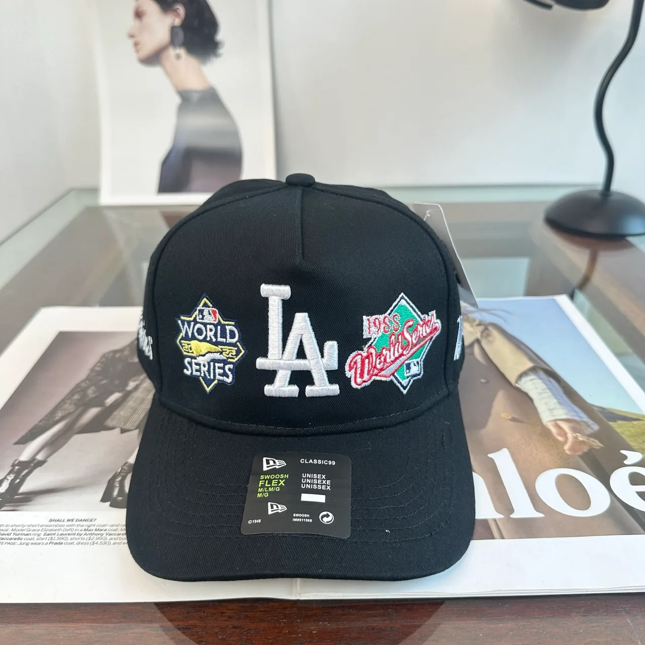 New Era LA Patch Baseball Cap in Black & Beige & Green & Burgundy & White & Purple · view 1