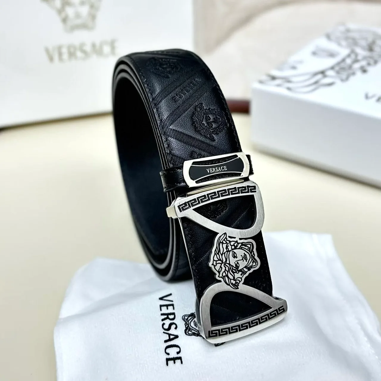 Versace Reversible Belt in Black · view 3