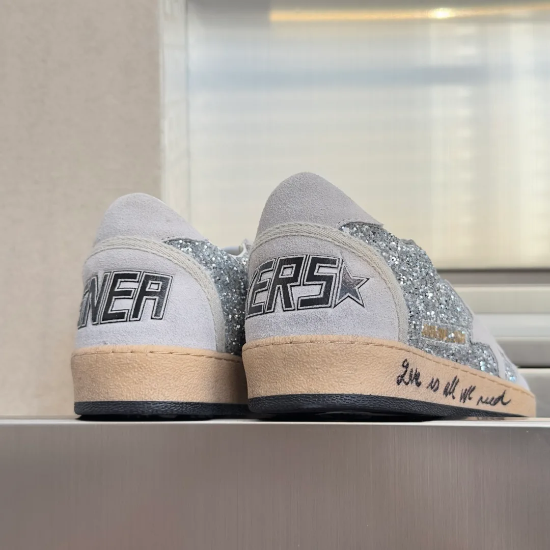 Golden Goose Cowhide Ball Star Sneakers in Silver · view 8
