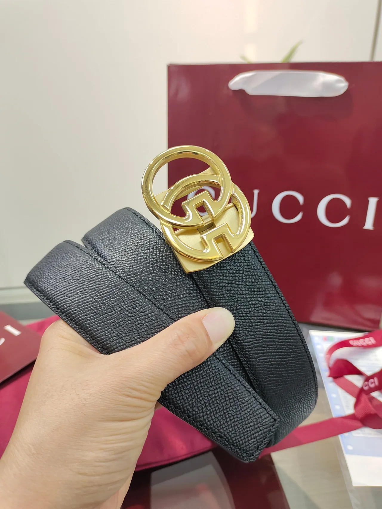 Gucci Calfskin Belt in Black · view 4