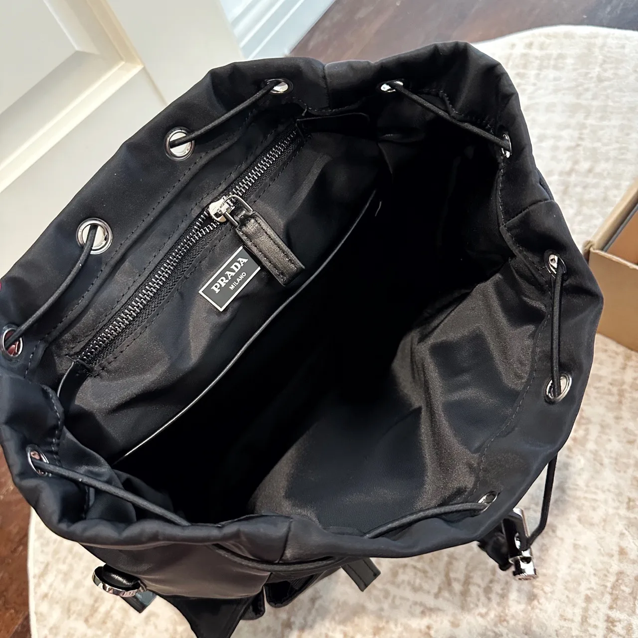Prada Cowhide Nylon Backpack in Black · view 9