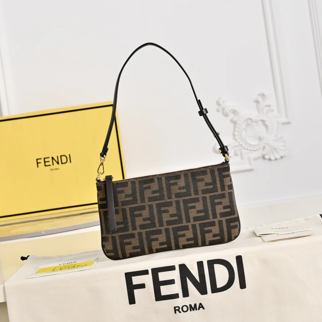 Fendi Baguette Clutch in Brown · view 1