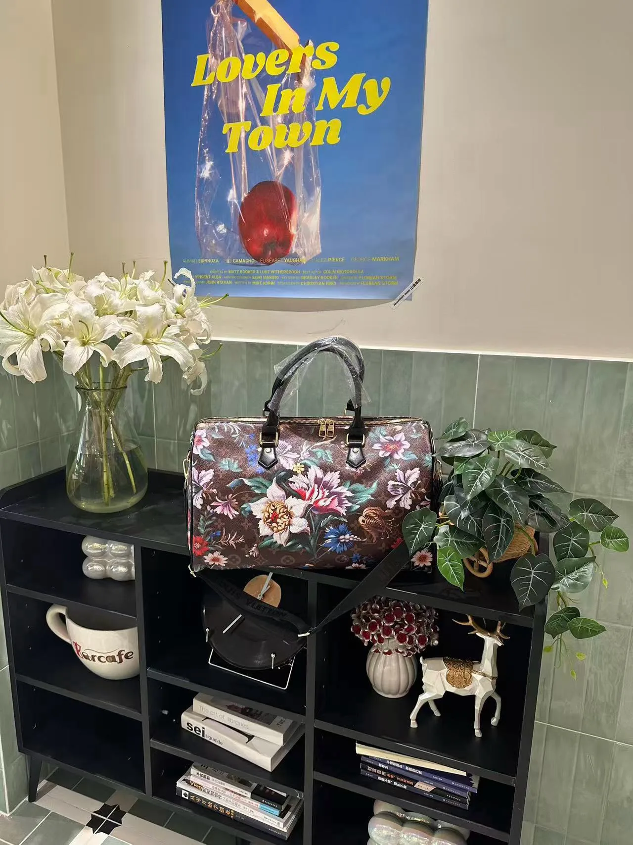 Louis Vuitton Floral Monogram Duffel Bag in Brown · view 6