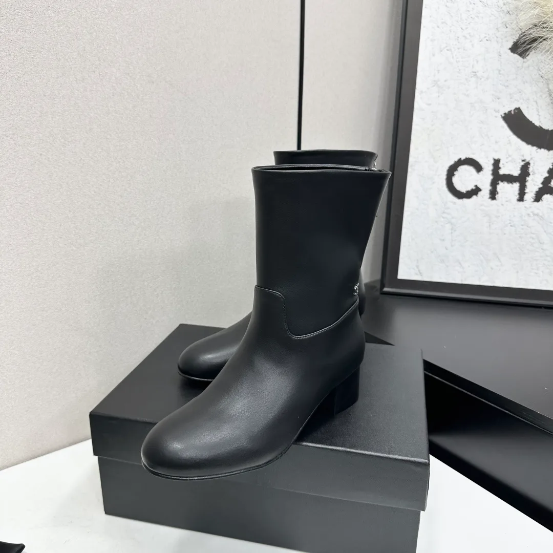 Chanel Cowhide Ankle Boots in Black · view 3