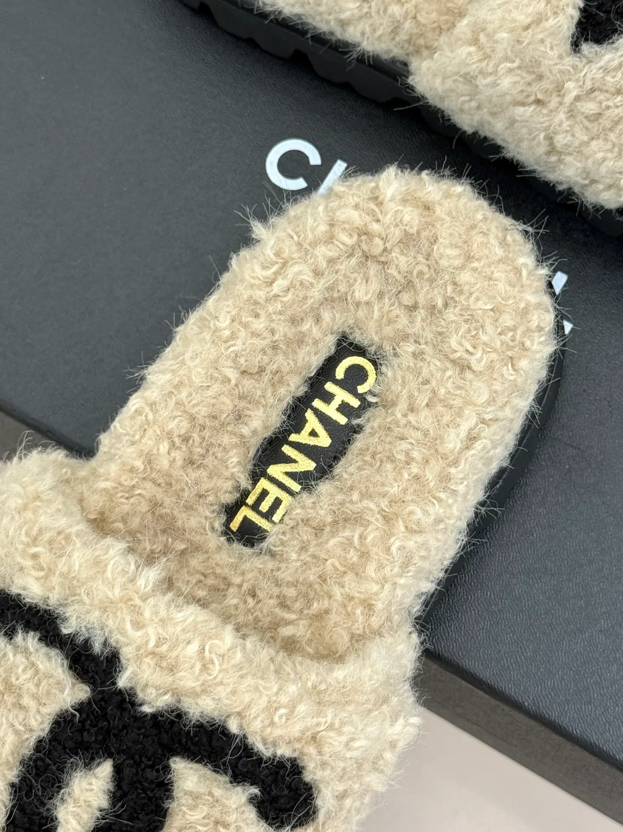Chanel Denim Slippers in Cream · view 8