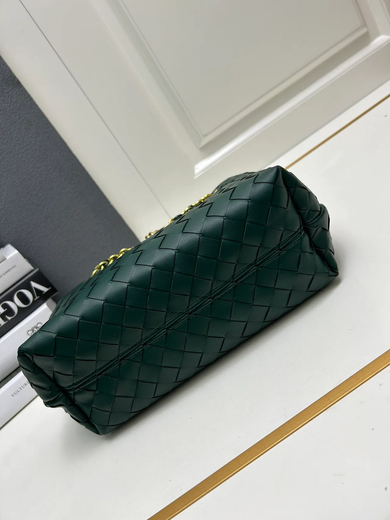 Bottega Veneta Woven Tote in Green · view 6