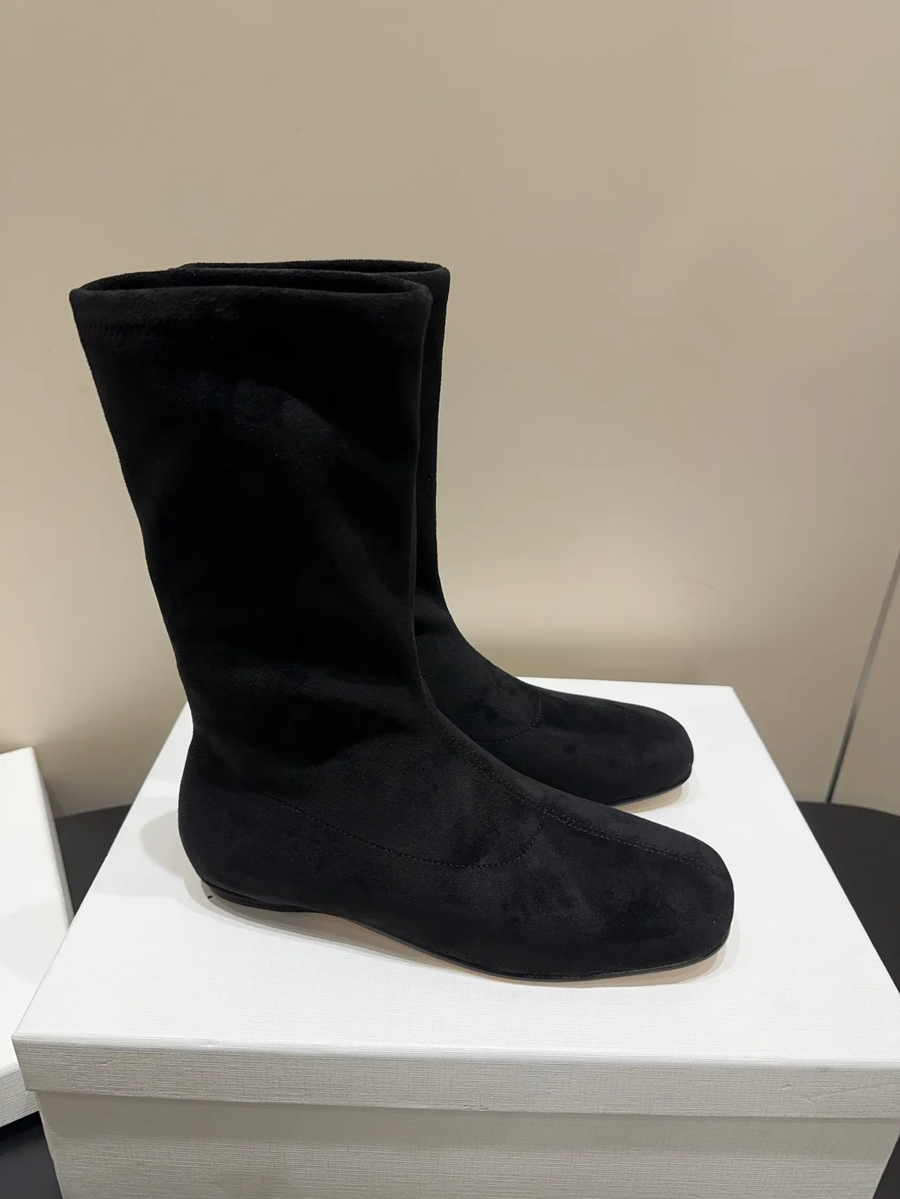 The Row Cowhide Sheepskin Matte Ankle Boots in Black · view 3