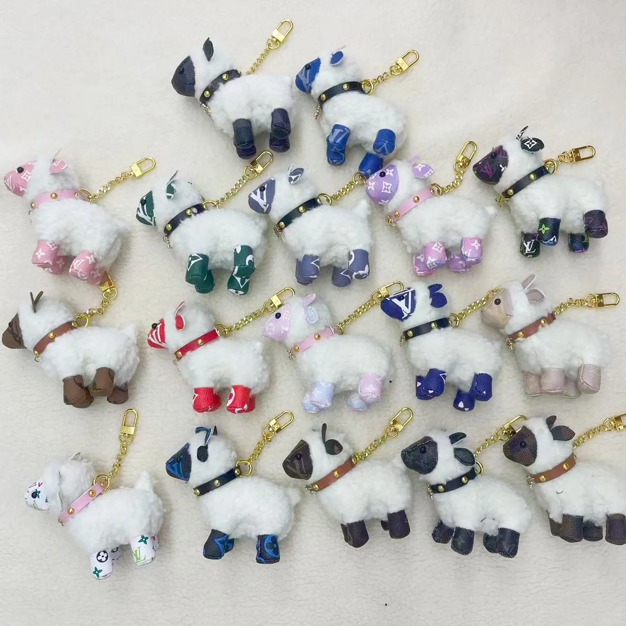 Louis Vuitton White Fleece Sheep Key Charm in White · view 8