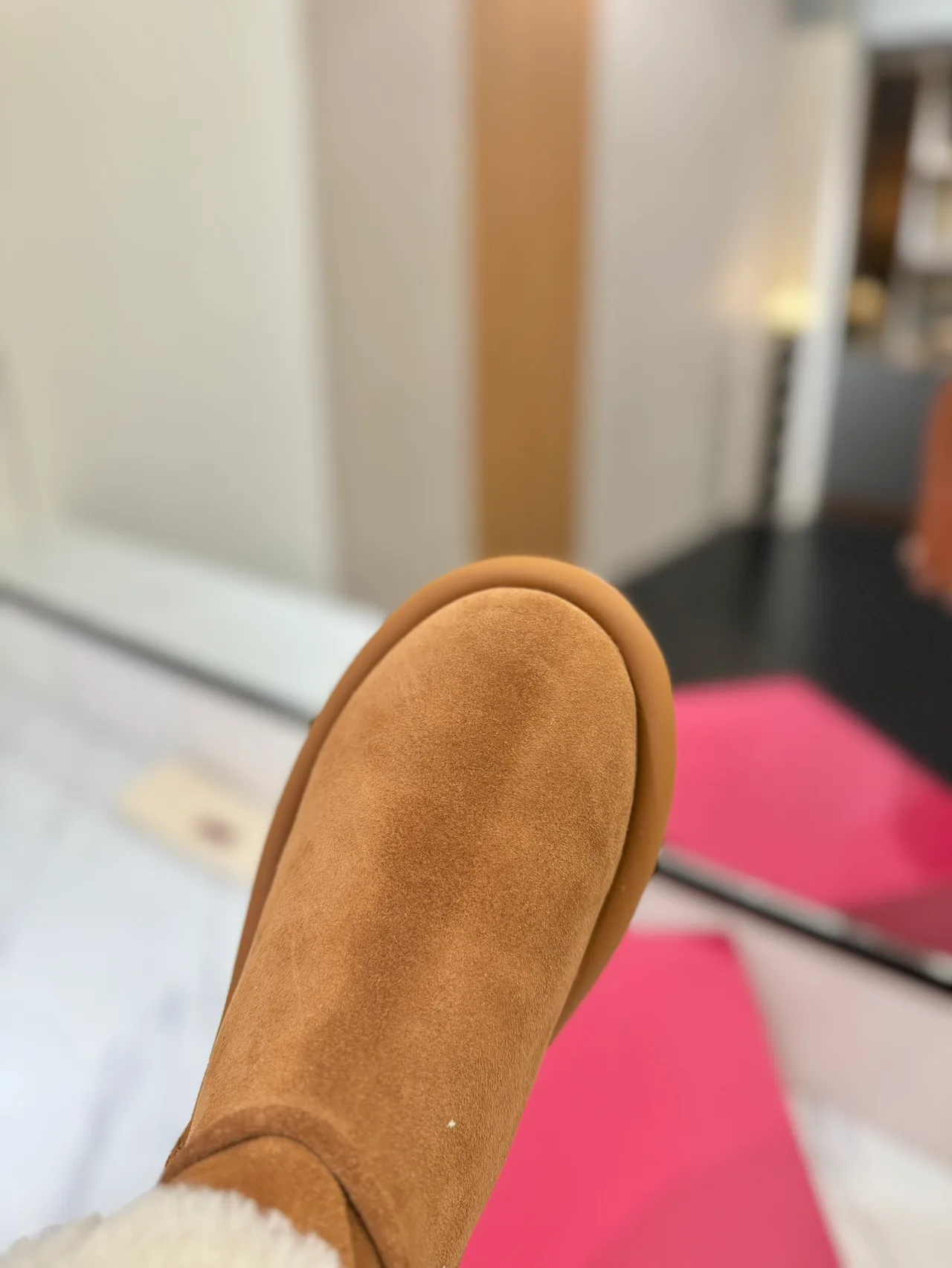 Valentino Quilted Suede-Look Boots in Tan · view 7