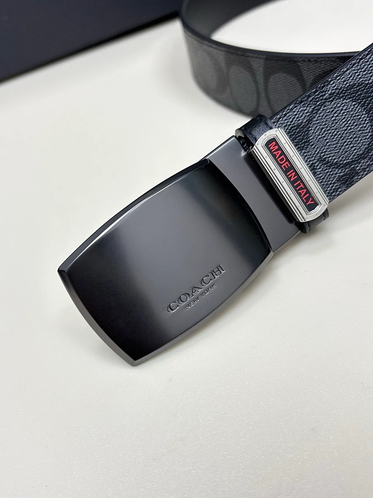 Coach Glossy Belt in Grey · view 6