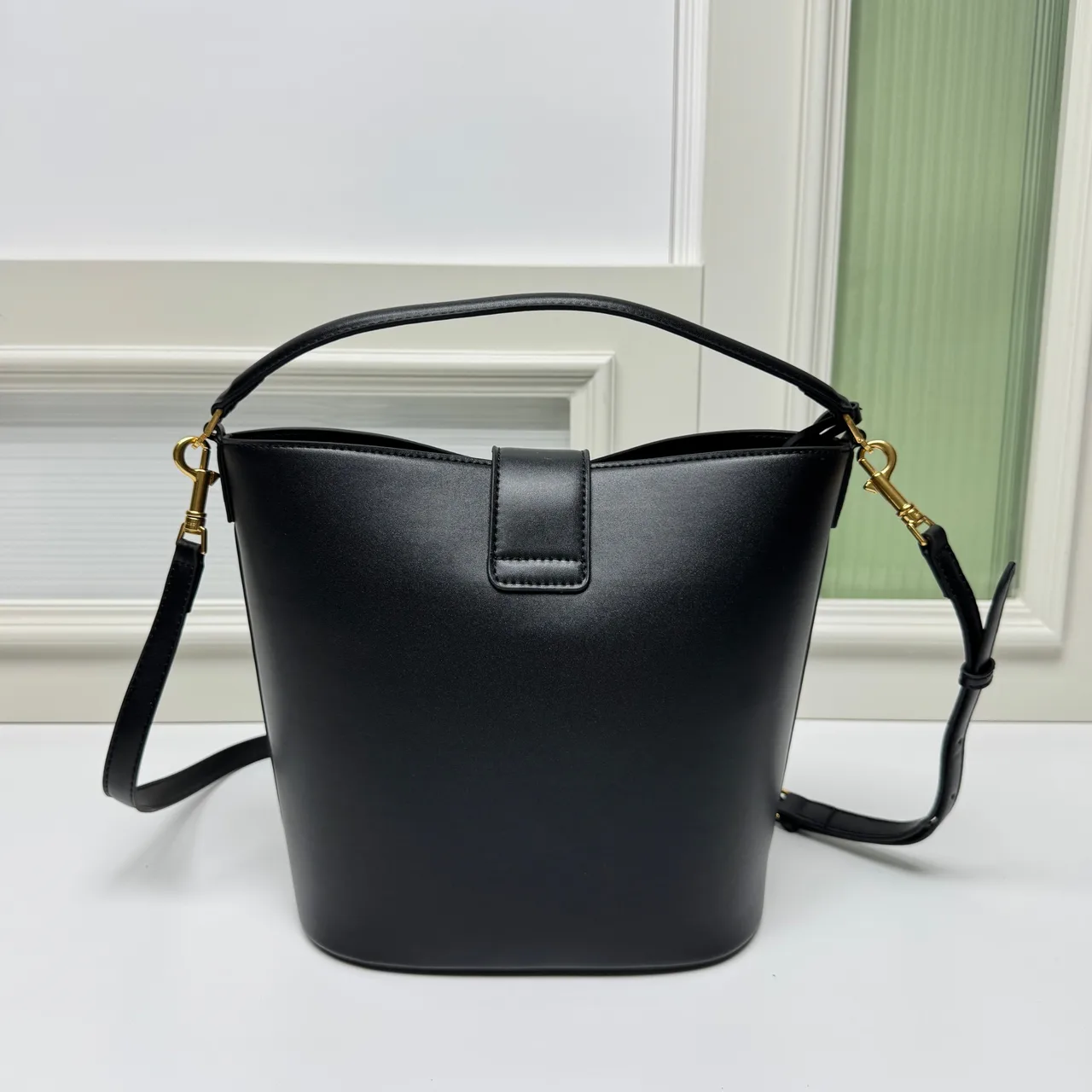 Celine Calfskin Smooth Bucket Bag in Black · view 4