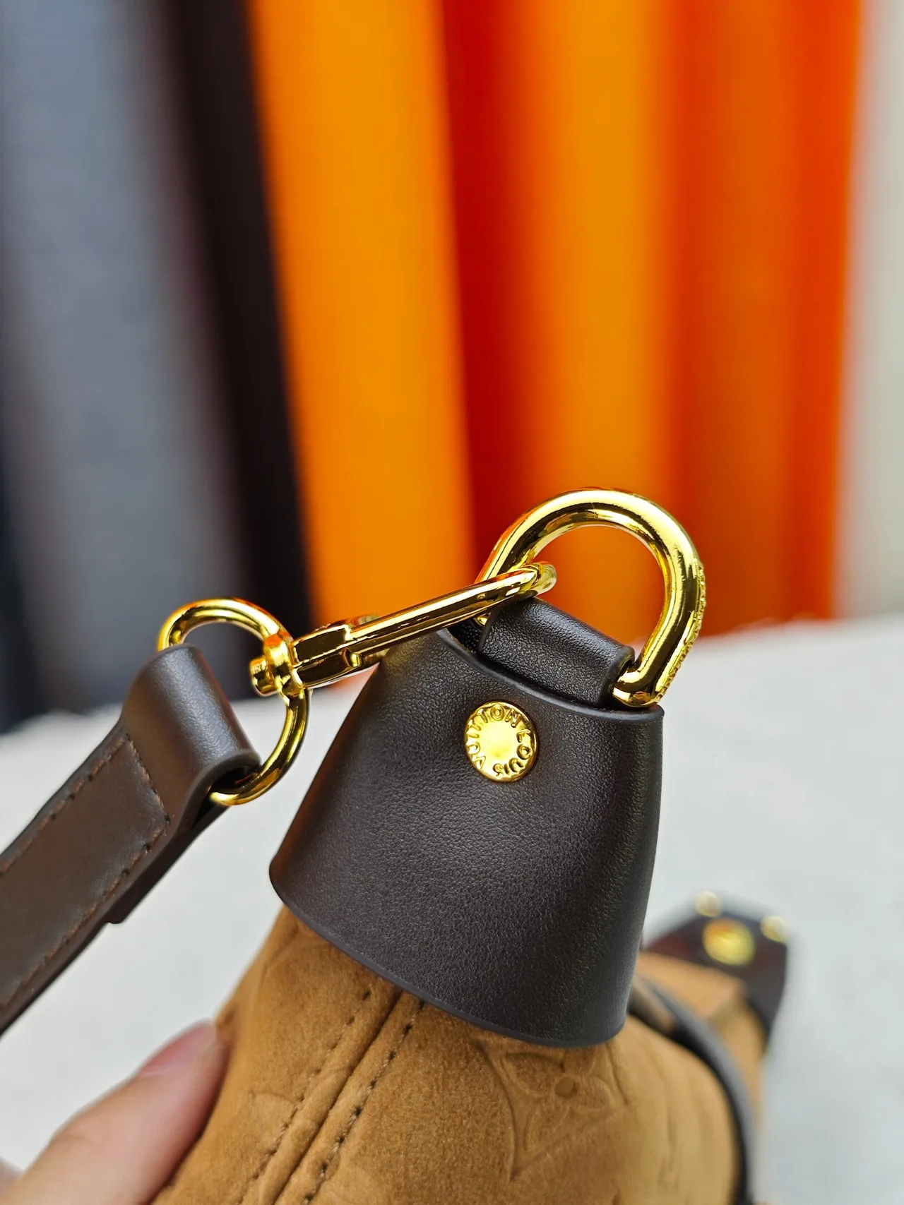 Louis Vuitton Suede Canvas Hobo Bag in Brown · view 7