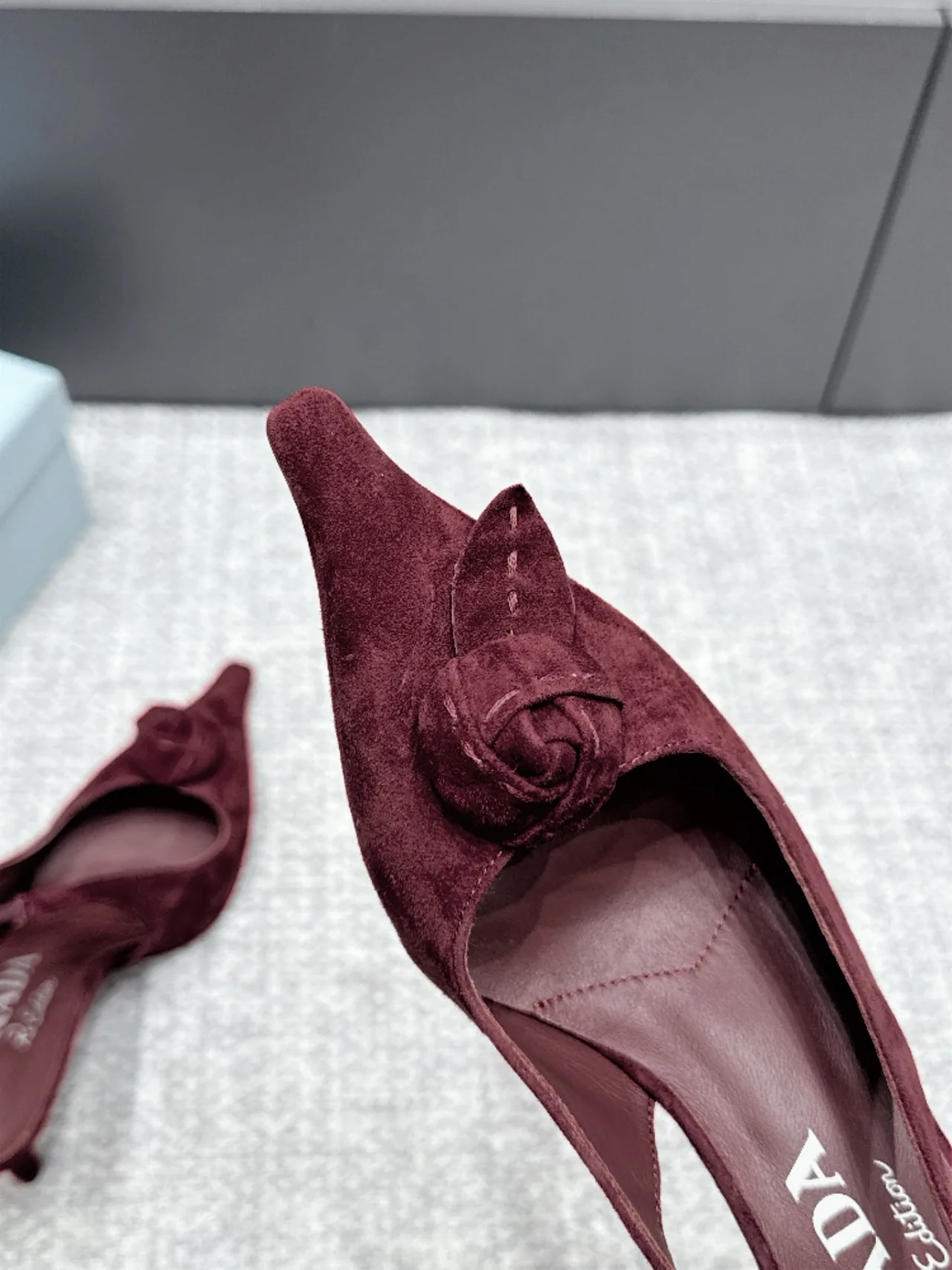Prada Pointed Slingback Pumps in Burgundy · view 7