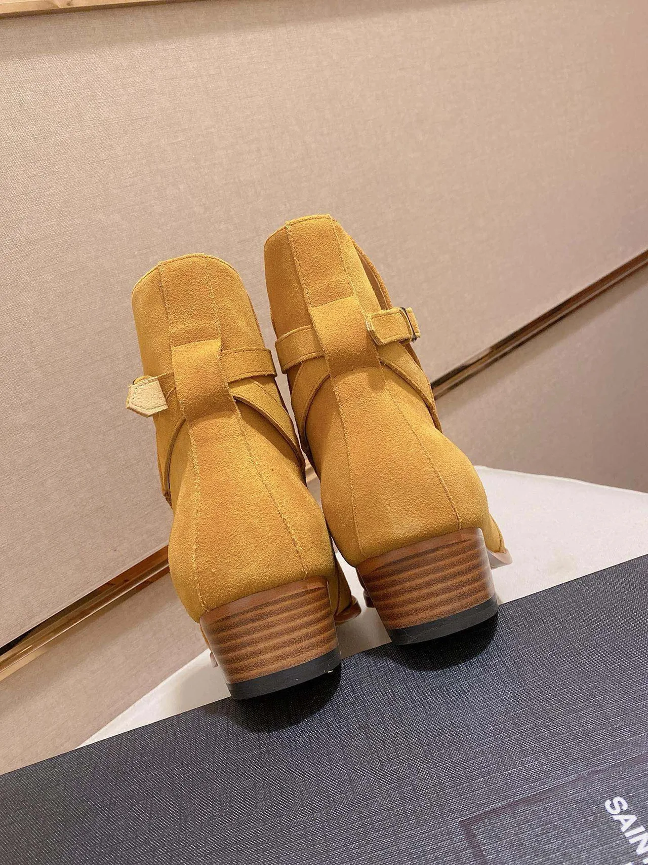 Saint Laurent Cowhide Boots in Yellow · view 6