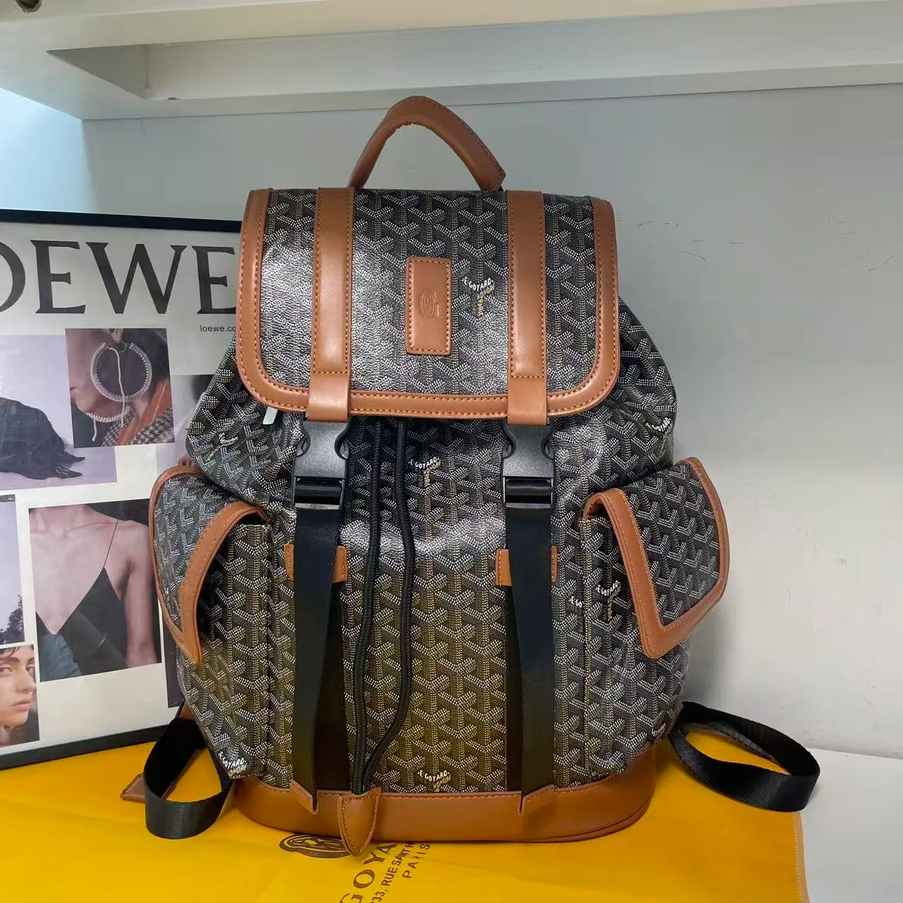 Goyard Backpack in Red & Green & Blue & Brown & Grey & Black · view 4
