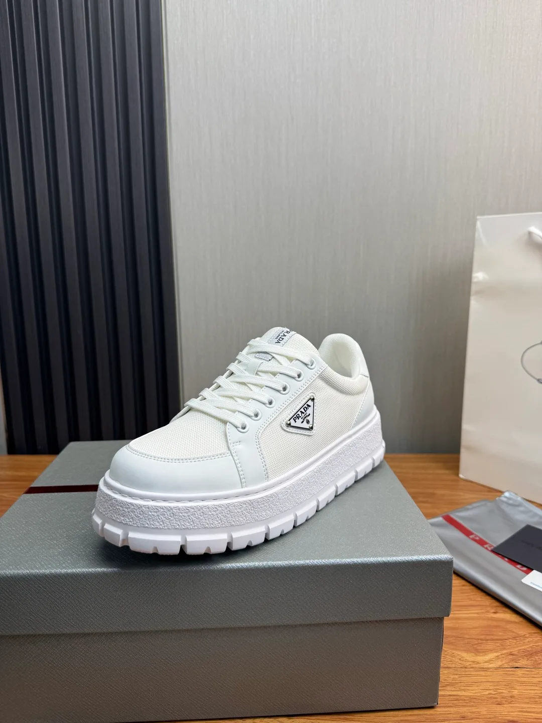 Prada Cowhide Sneakers in White · view 1