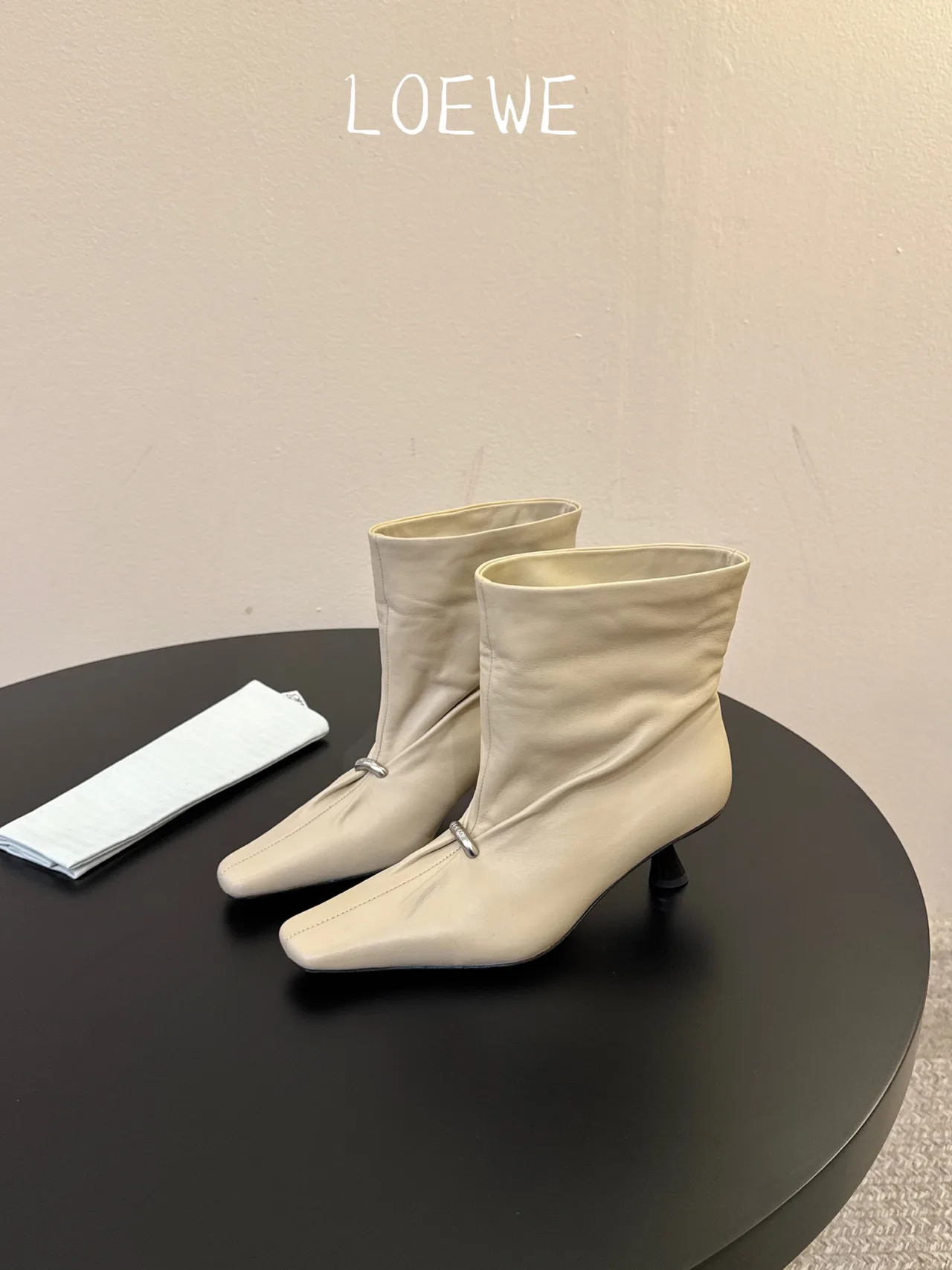 Loewe Cowhide Ankle Boots in White · view 5