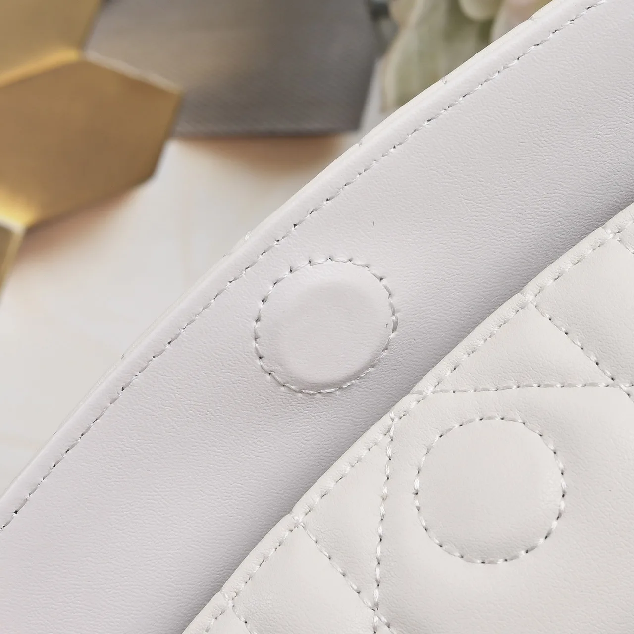 Dior Sheepskin Quilted Top-Handle Bag in White · view 7