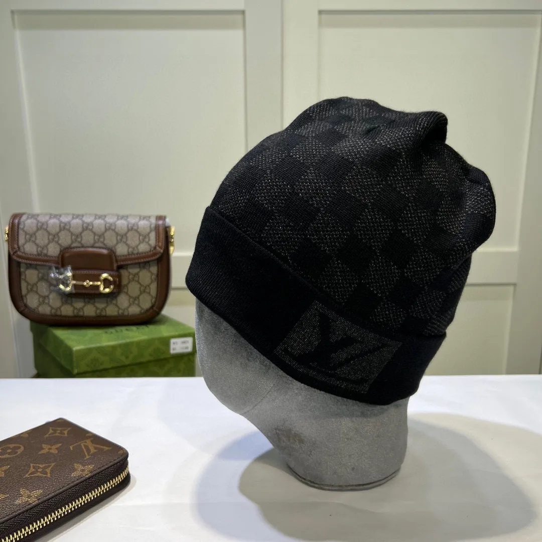 Louis Vuitton Check Beanie in Grey & Black · view 2
