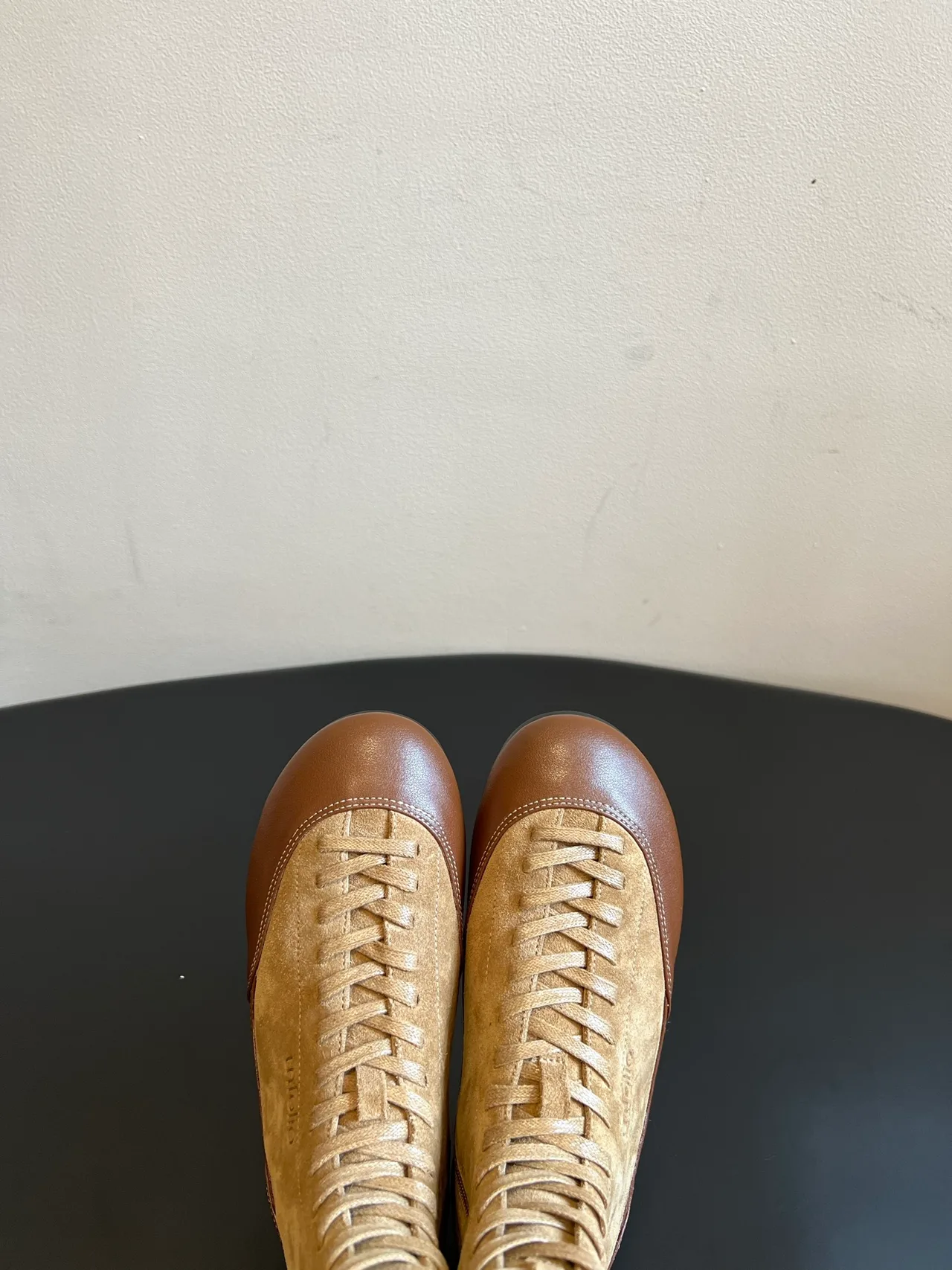 Suede-Look Side-Zip Lace-Up Boots in Brown · view 6