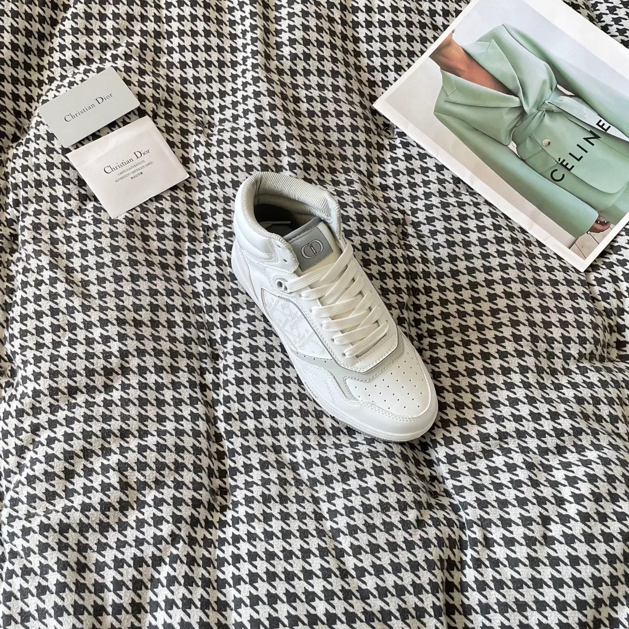 Dior B27 High-Top Sneakers in White · view 6