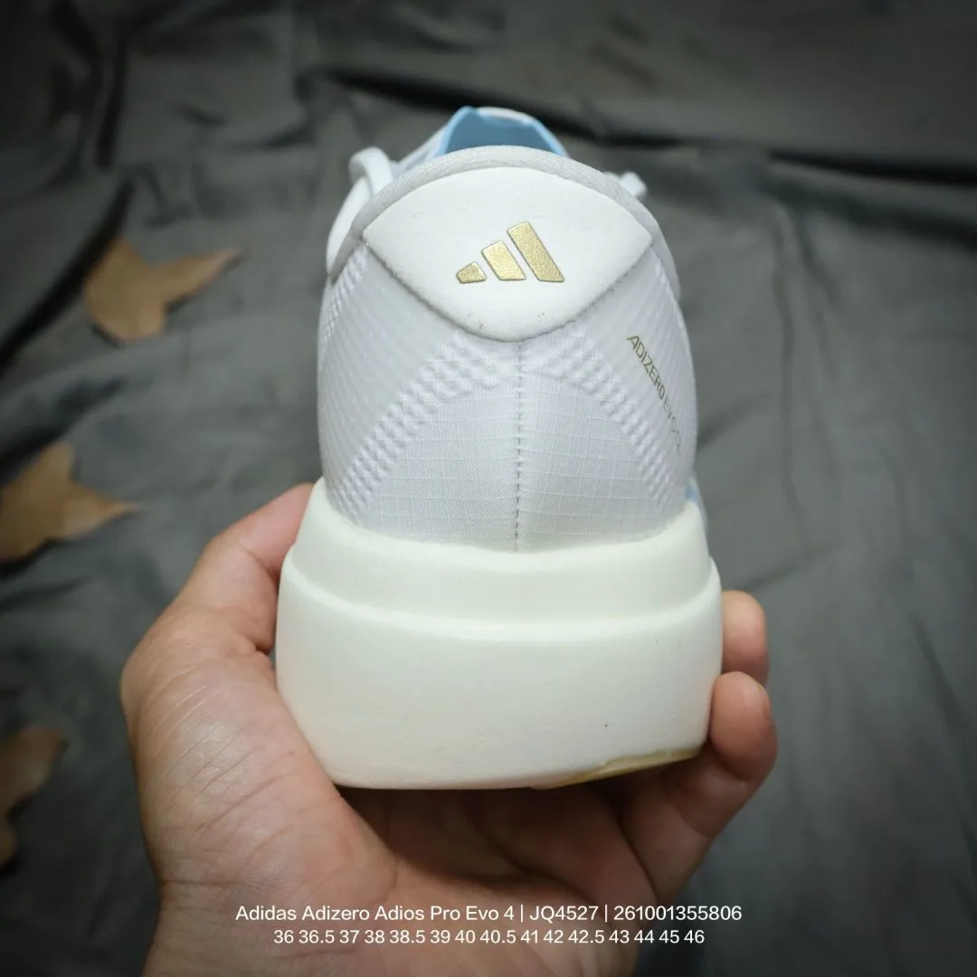 Adidas Striped Adizero Adios Pro Evo 4 Sneakers in White · view 5