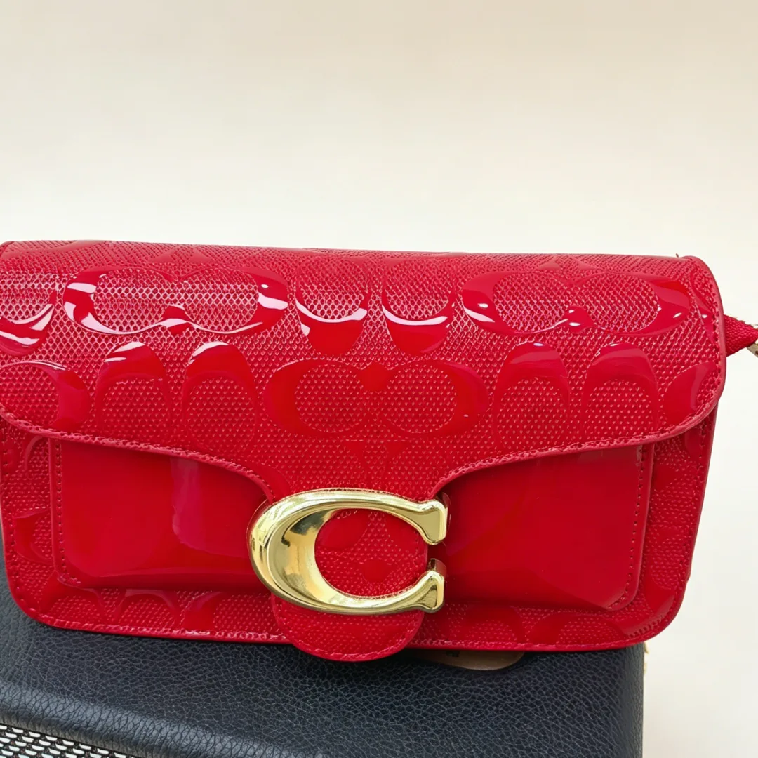 Coach Embossed Flap Bag in Green & Black & Red & White & Brown & Beige · view 3