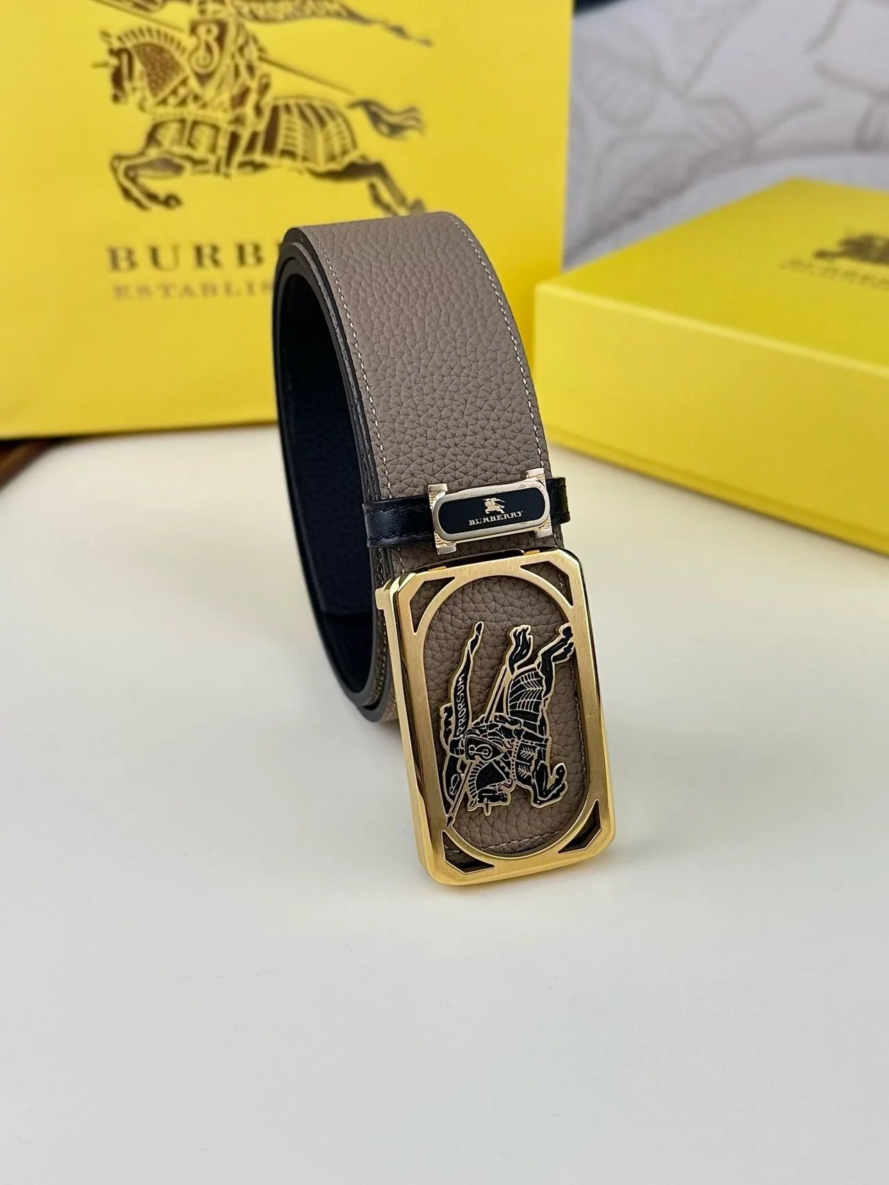 Burberry Reversible Belt in Grey · view 3