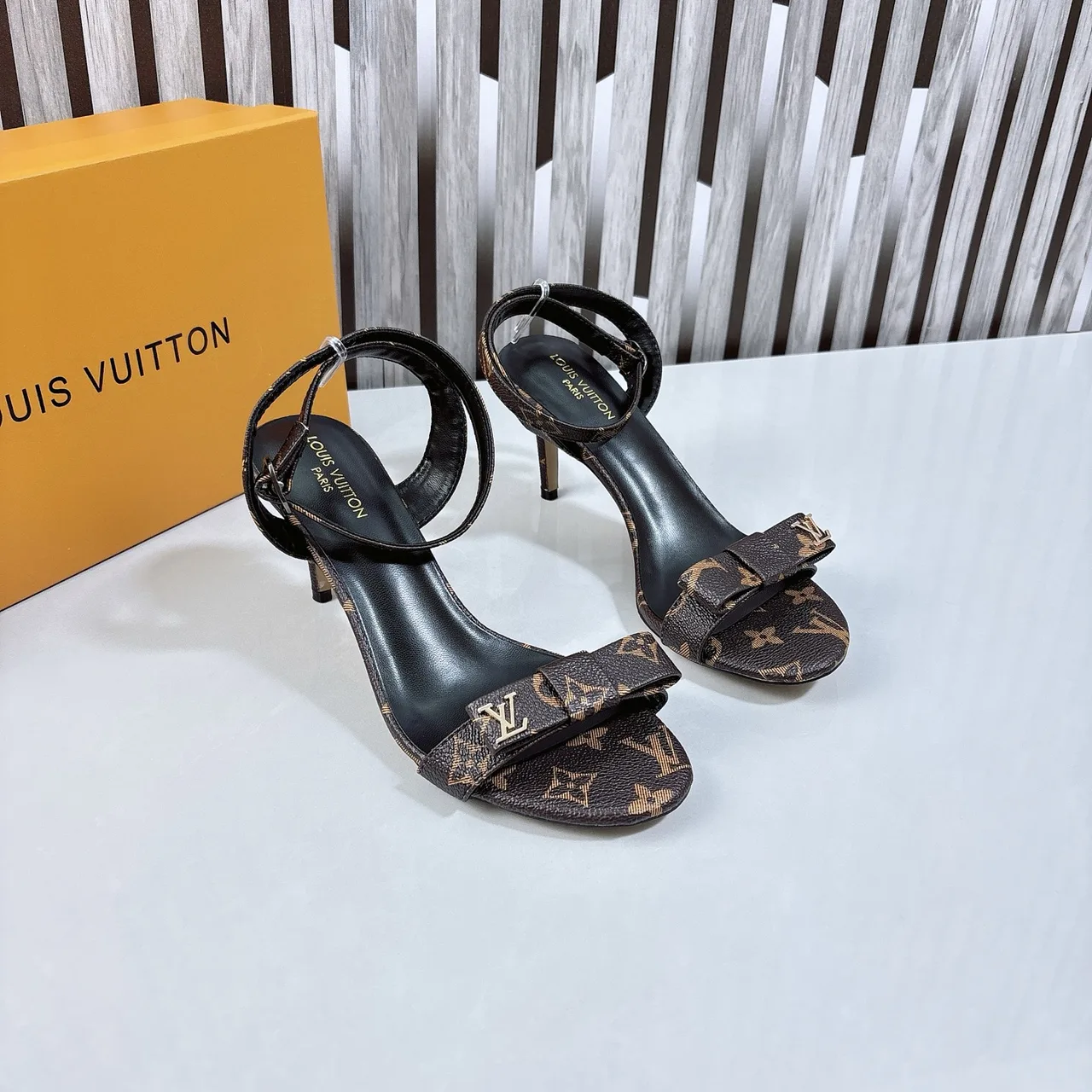 Louis Vuitton Monogram Ankle Strap Sandals in Brown · view 4