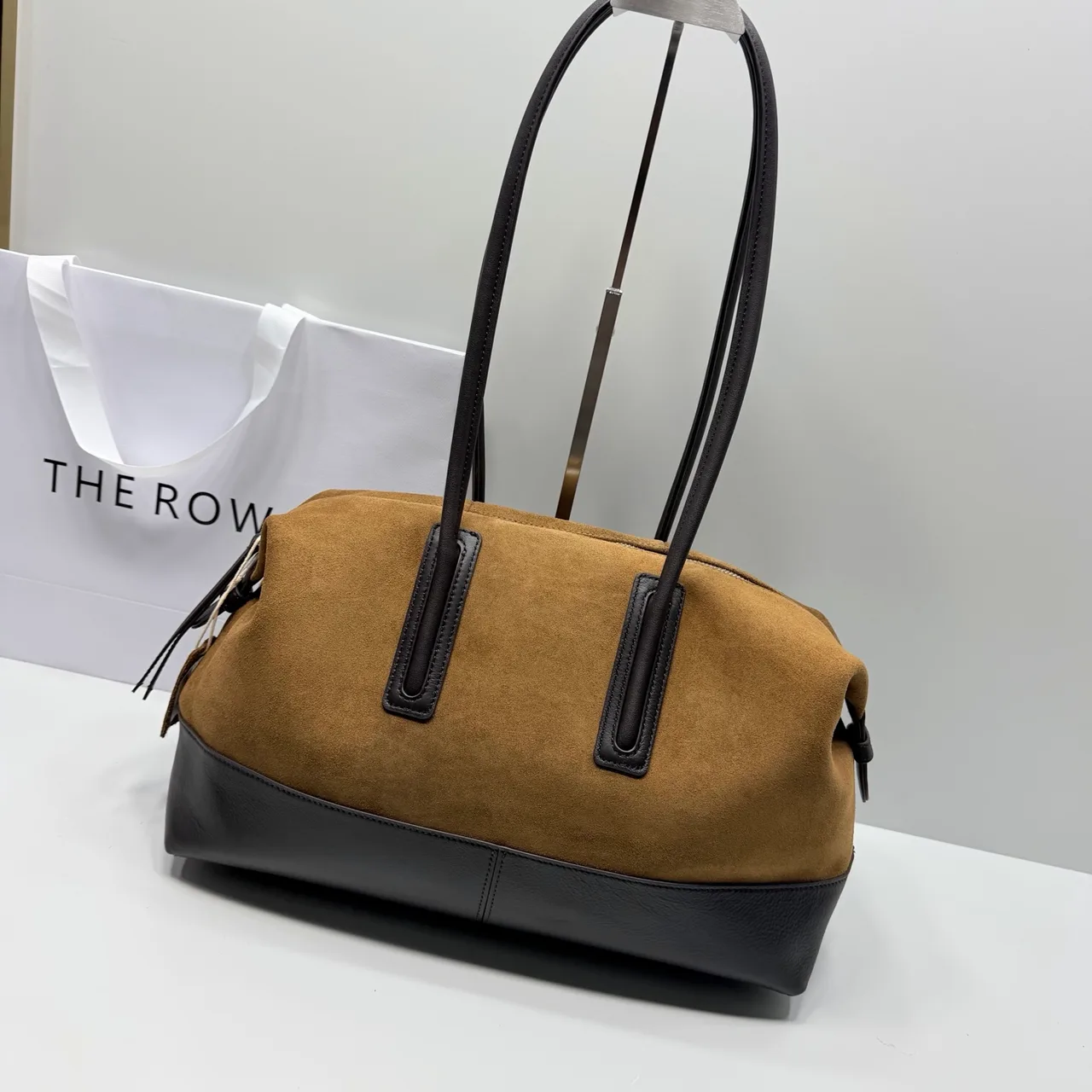 The Row Cowhide Suede Suede-Look Shoulder Bag in Brown · view 2