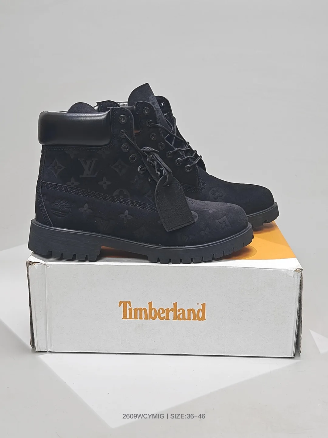 Timberland Lace-Up Boots in Black & Tan · view 5