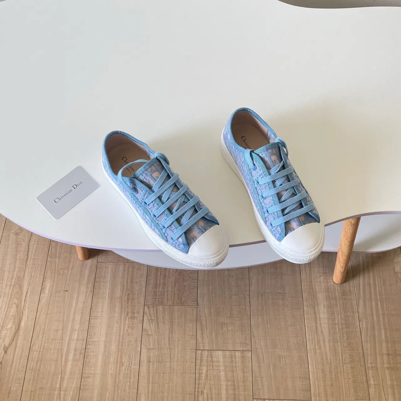 Dior Leather Sneakers in Blue · view 3