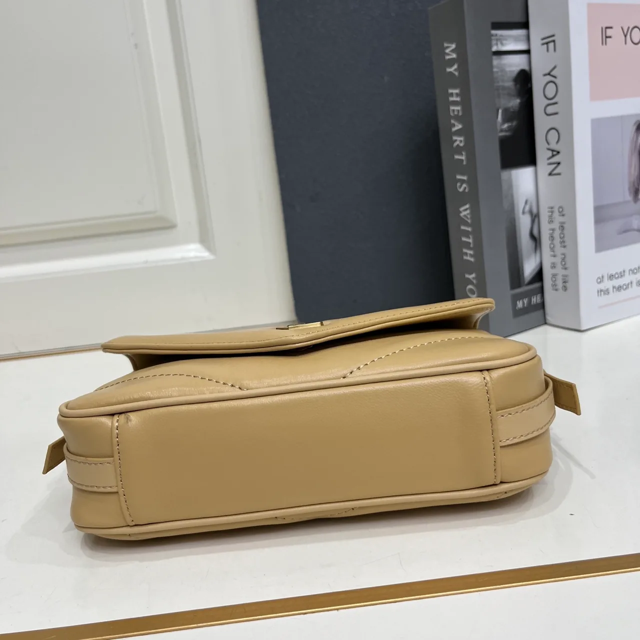 Saint Laurent Sheepskin Quilted Handbag in Beige · view 7