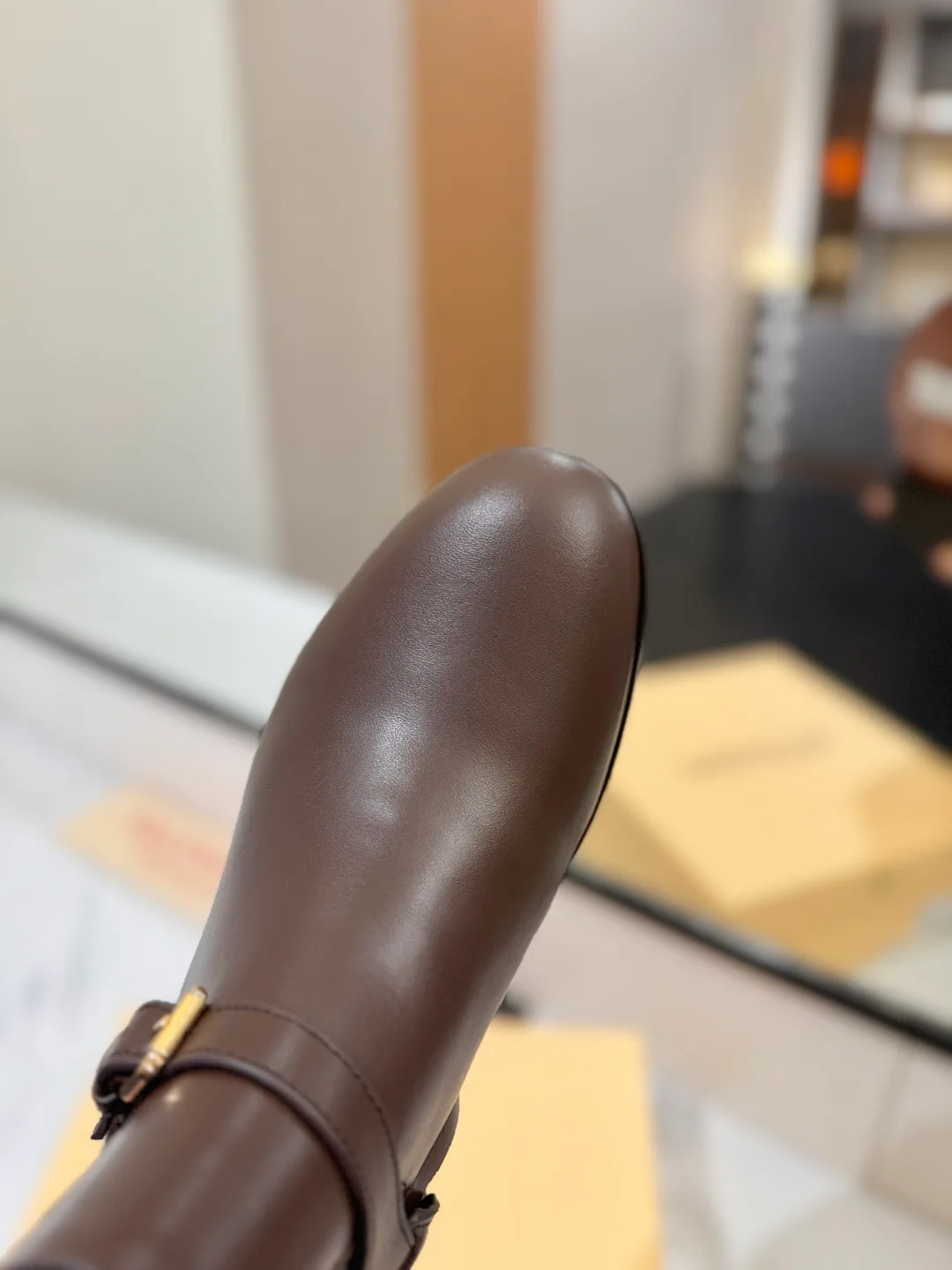 Valentino Calfskin Boots in Brown · view 6