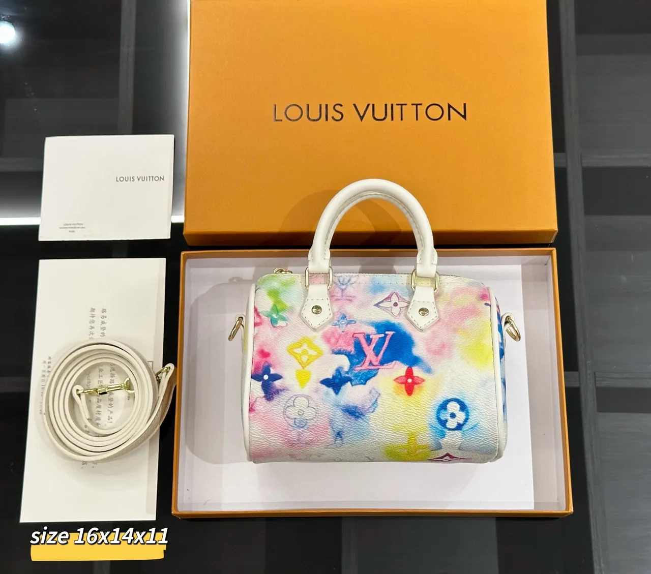Louis Vuitton Alma Bag in Brown / White / Beige / Yellow · view 8