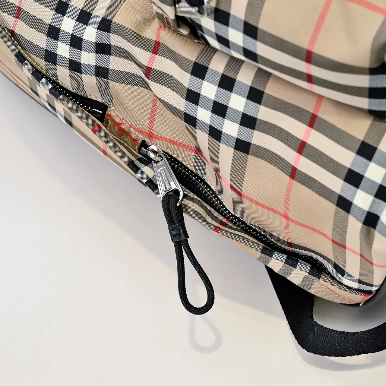 Burberry Embroidered Check Backpack in Beige · view 6
