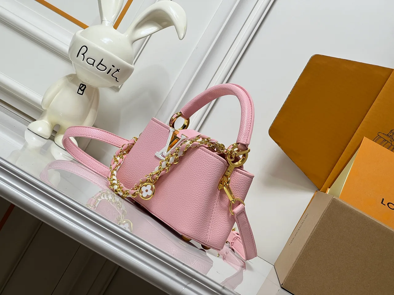 Louis Vuitton Cowhide Top-Handle Bag in Pink · view 3