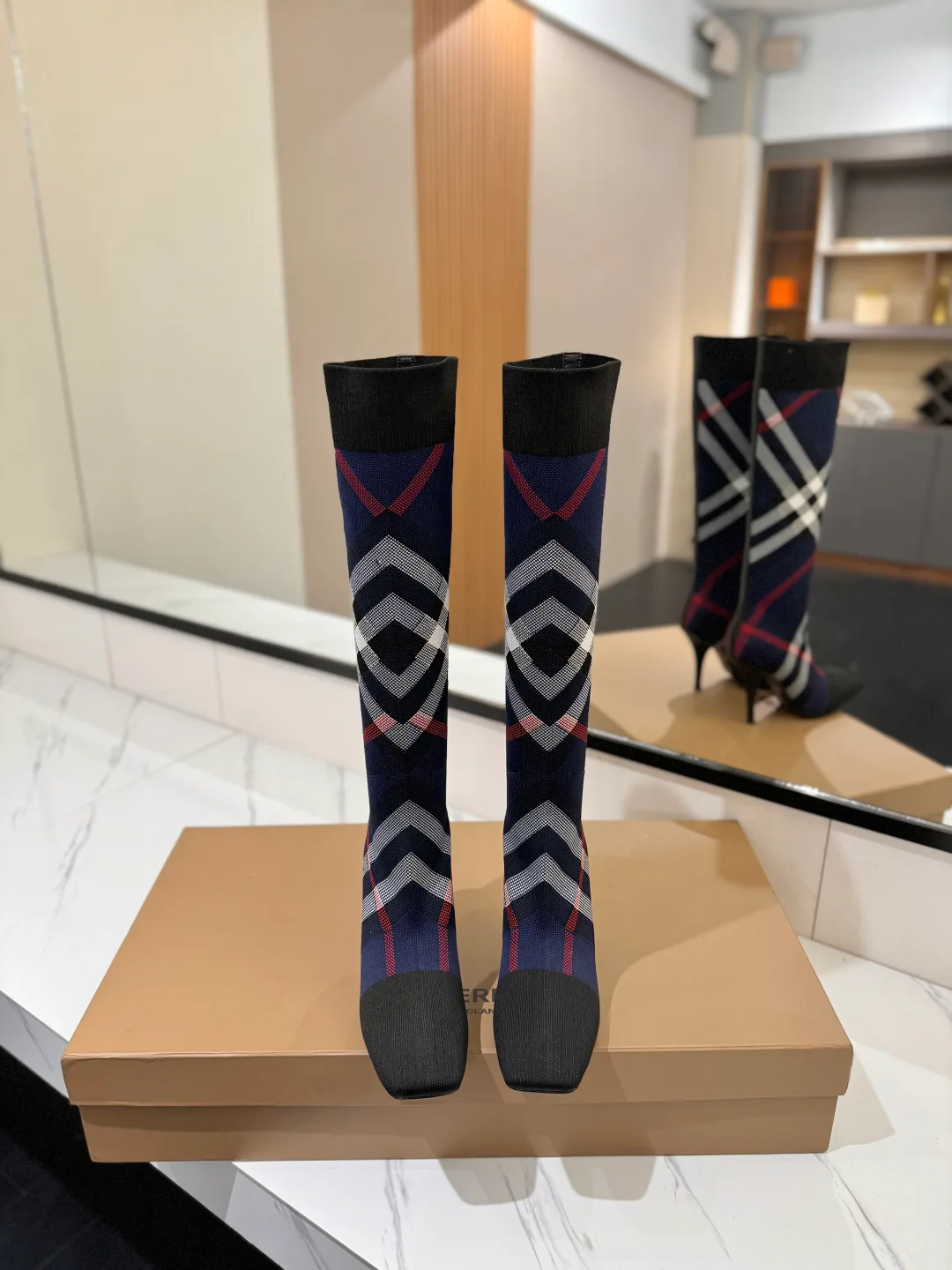 Burberry Knee-High Boots in Blue · view 3
