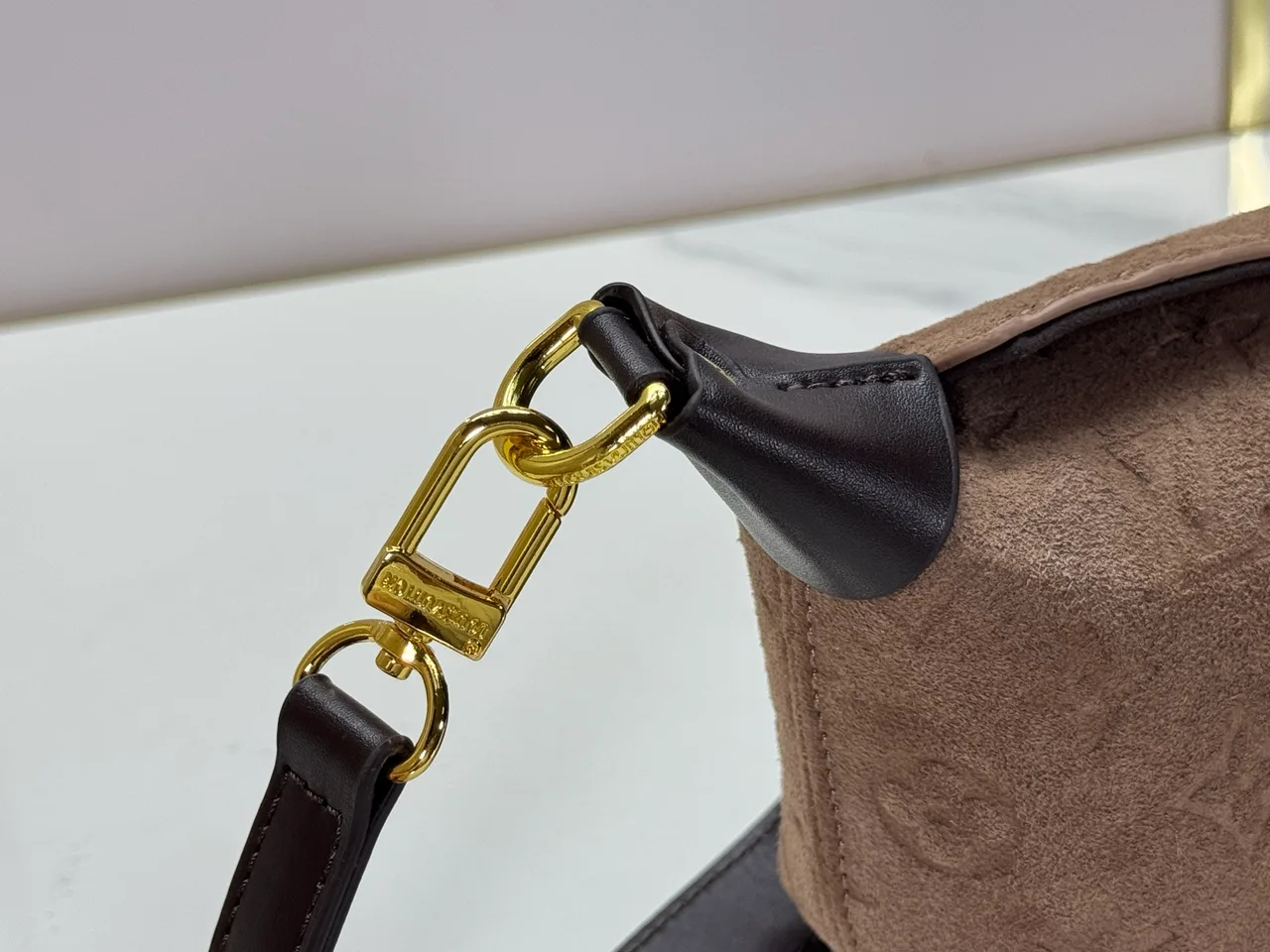 Louis Vuitton Suede Canvas Hobo Bag in Brown · view 6