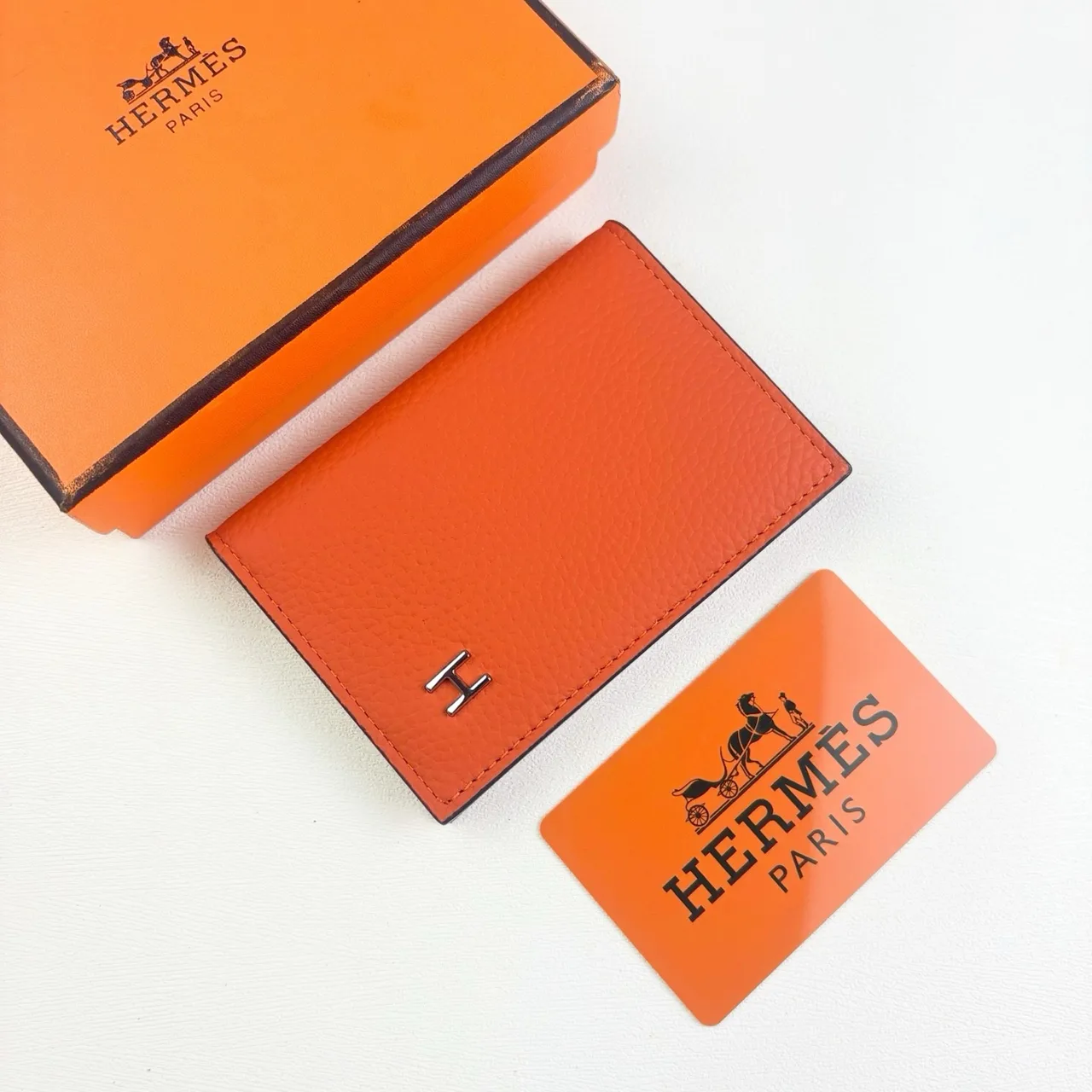 Hermes H-logo long wallet in Grey & Black & Brown & Blue & Orange & Green · view 6