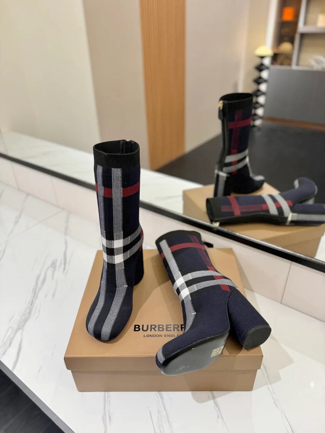 Burberry Knee-High Boots in Blue · view 5