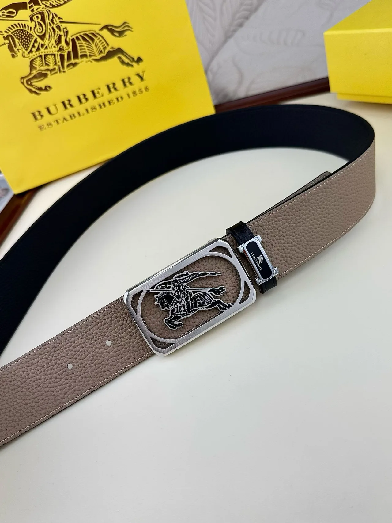 Burberry Reversible Belt in Grey · view 7