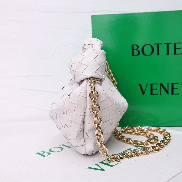 Bottega Veneta Quilted Woven Hobo Bag in White · view 3