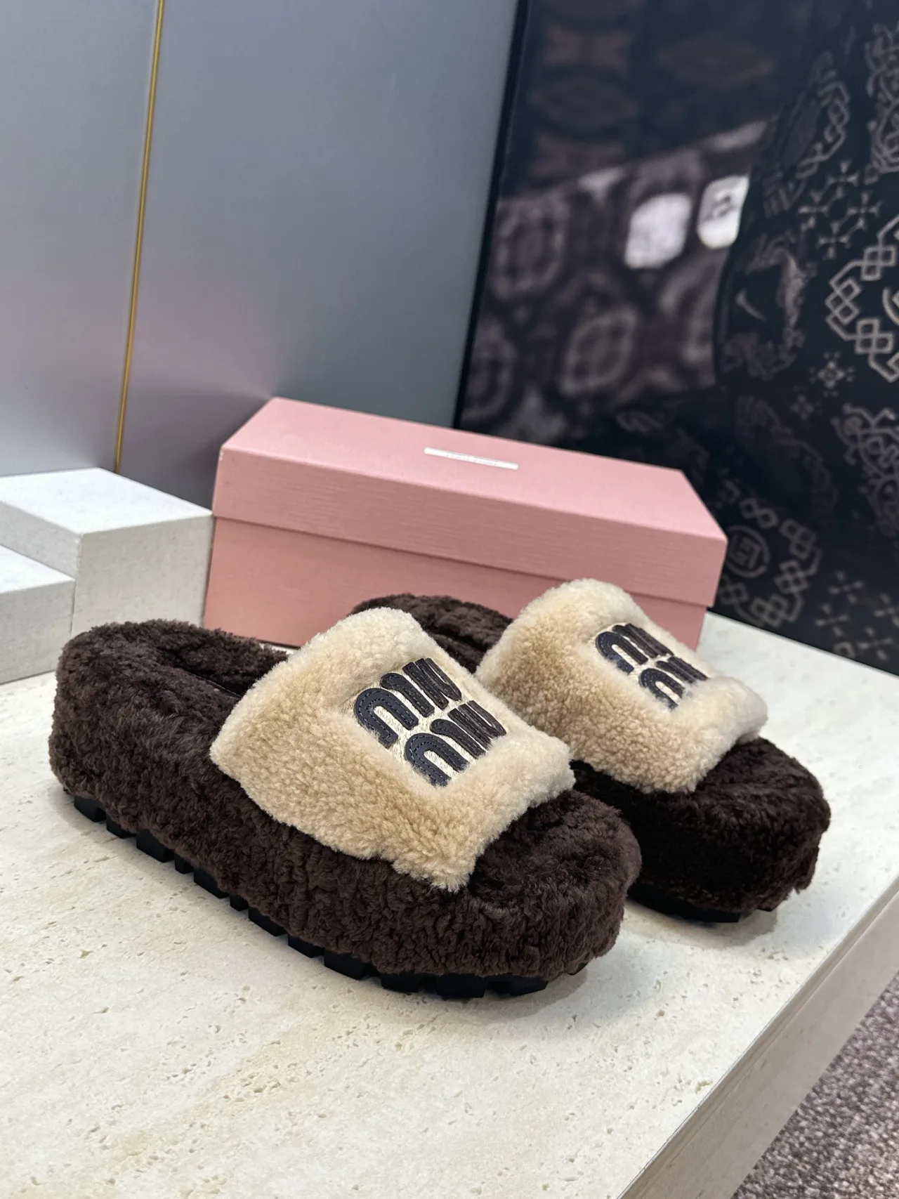 Miu Miu Slippers in Brown · view 1