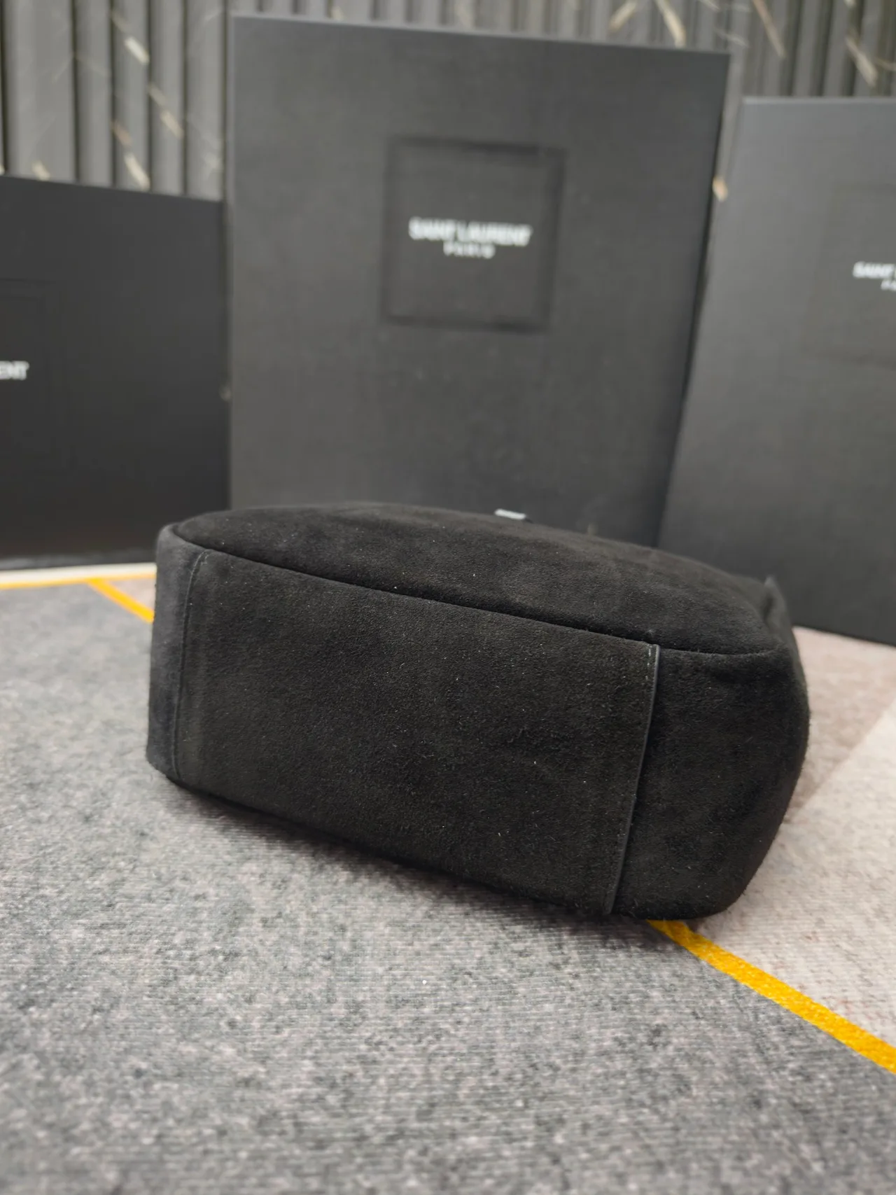 Saint Laurent Suede Hobo Bag in Black · view 6