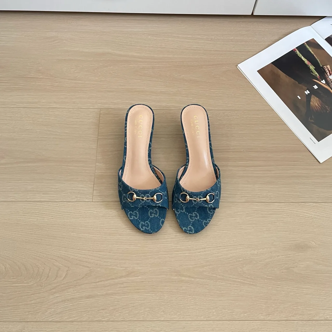 Gucci Canvas Mules in Blue · view 1
