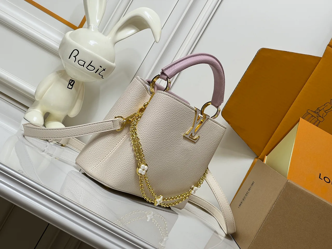 Louis Vuitton Cowhide Capucines BB Bag in Cream · view 1